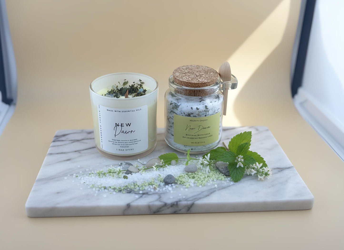 New Beginnings Bath Soak – Lemongrass & Rosemary Essential Oils – Clary Sage & Frankincense Fragrance – Cleansing & Renewal Ritual Soak