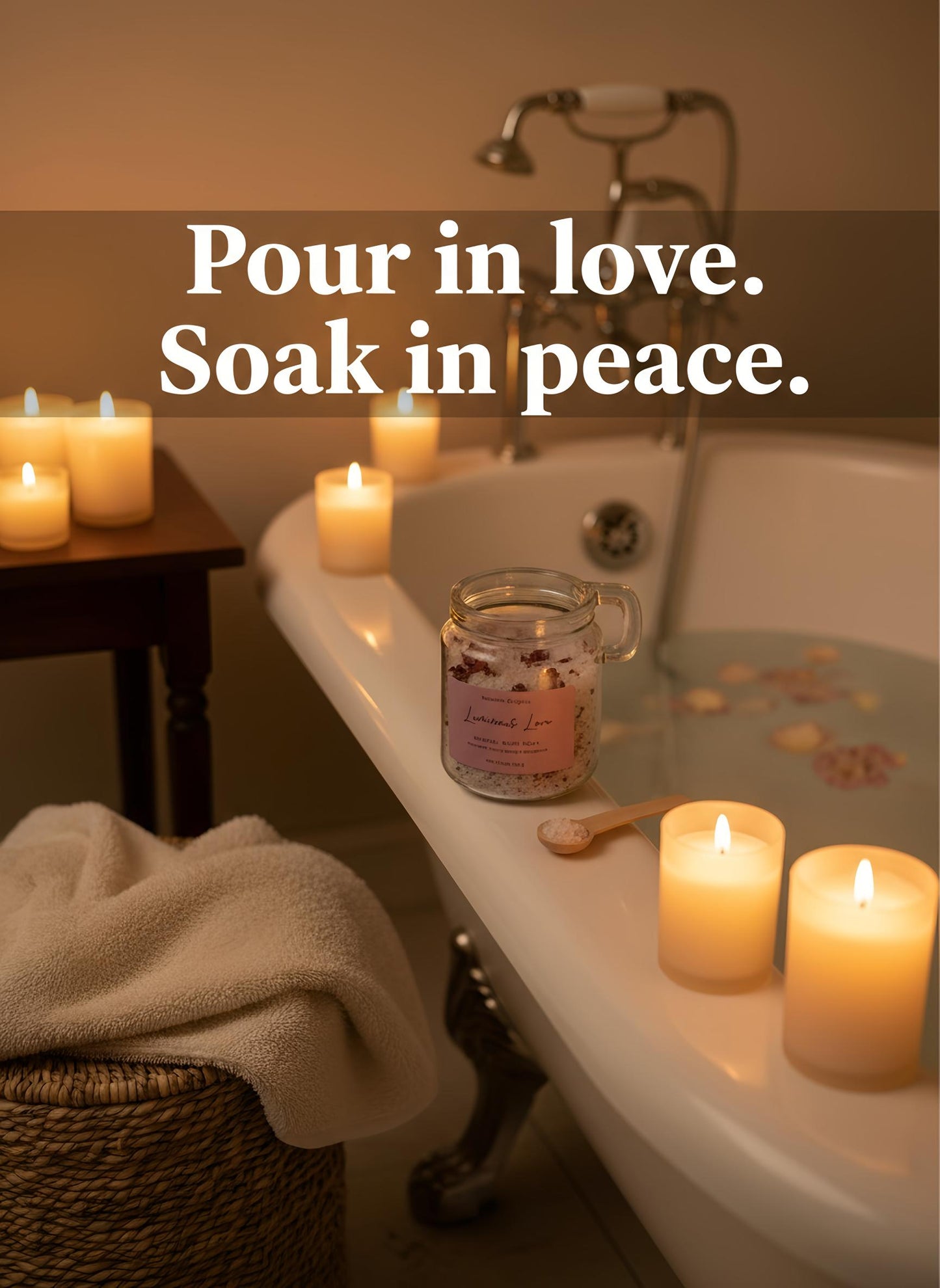 Love & Self-Care Bath Soak – Rose, Ylang Ylang & Botanical-Infused Wellness Ritual