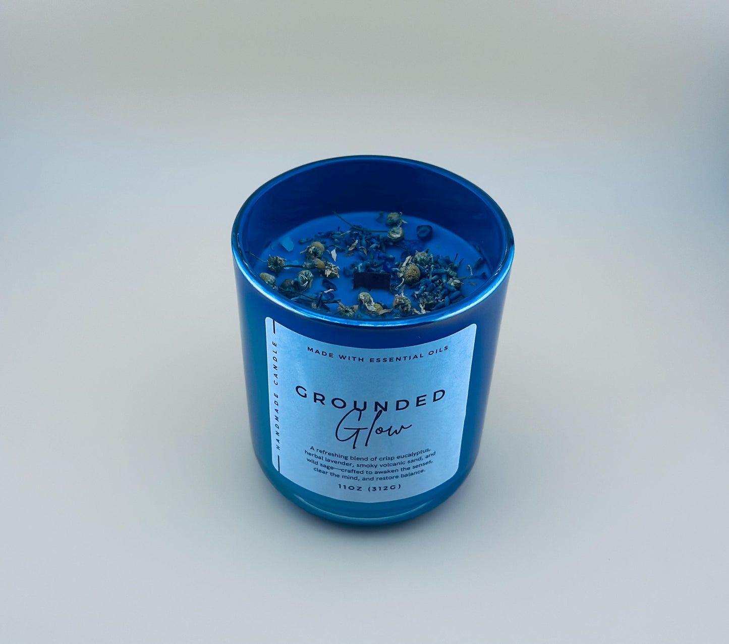Healing & Renewal Crystal Candle – Amethyst & Moonstone – Eucalyptus & Lavender – Intention Candle for Energy Clearing & Balance