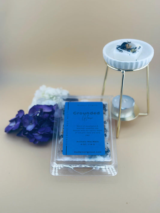 Healing & Renewal Wax Melt – Eucalyptus and Lavender Essential Oils, Amethyst and Moonstone Crystals, Botanical Wax Melts for Relaxation