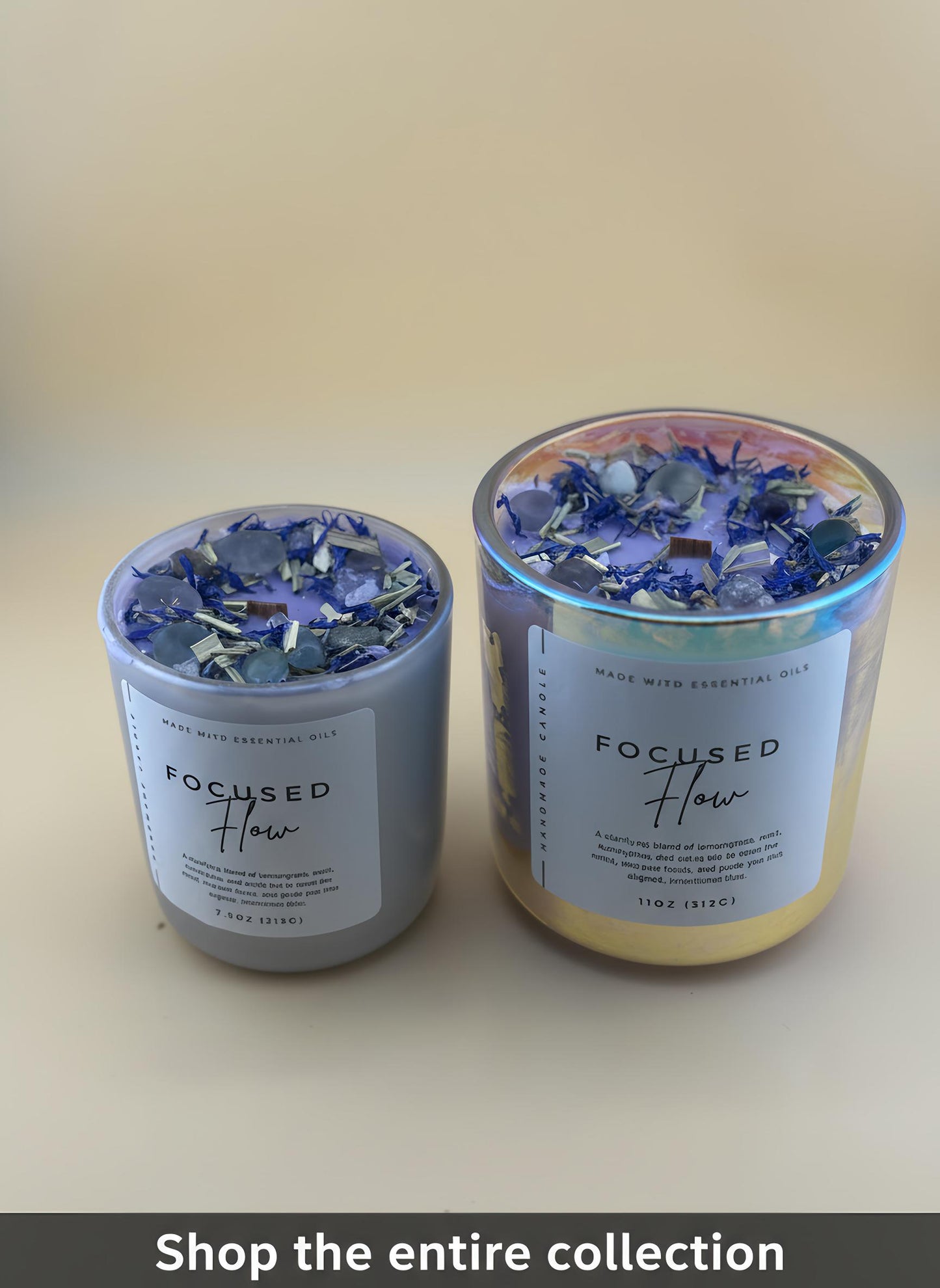 Clarity & Focus Crystal Candle – Third Eye Chakra Candle