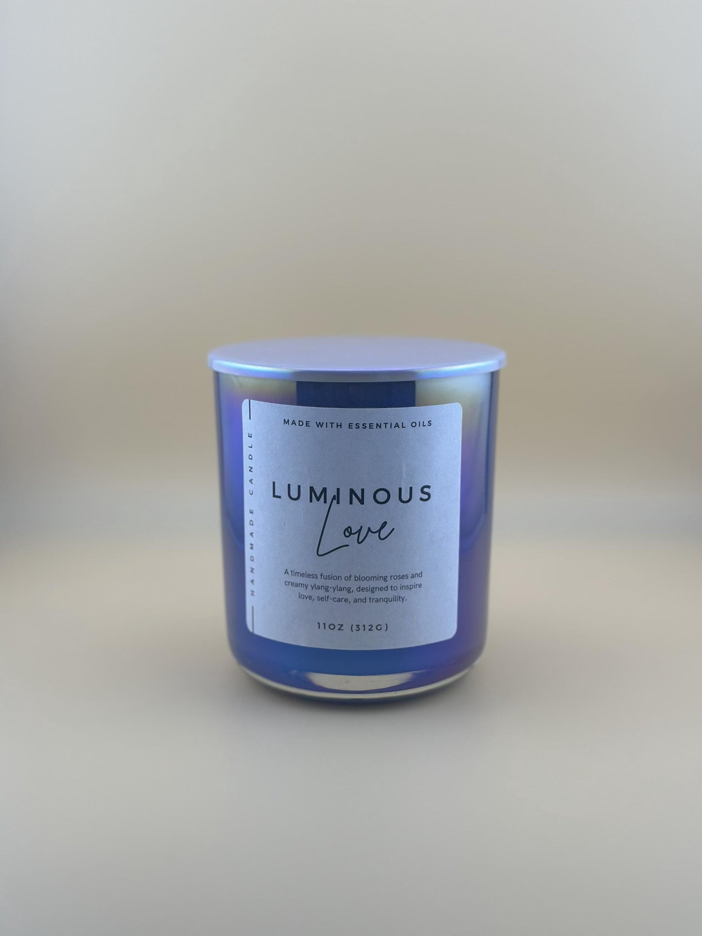 Love & Self-Care Crystal Candle – Rose Quartz & Rhodonite with Rose Petals & Ylang Ylang – Heart Chakra Healing Candle