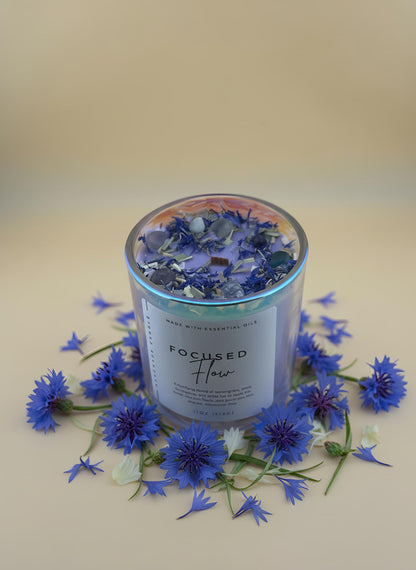 Clarity & Focus Crystal Candle – Third Eye Chakra Candle