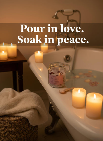 Love & Self-Care Bath Soak – Rose, Ylang Ylang & Botanical-Infused Wellness Ritual