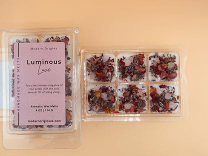 Love & Self-Care Wax Melt | Rose Petal and Ylang Ylang | Crystal Infused | Aromatherapy Melt for Relaxation, Self Love, Healing