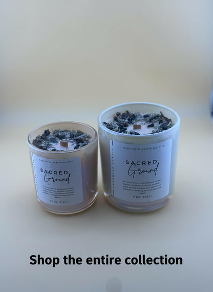 Protection & Grounding Crystal Candle – Root Chakra Candle