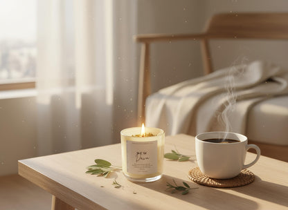 New Beginnings Intention Candle – Sage & Rosemary with Lemongrass & Saffron – For Clarity and Renewal