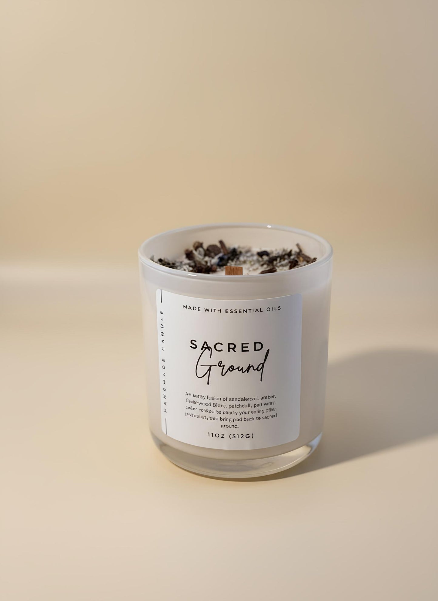 Protection & Grounding Crystal Candle – Root Chakra Candle