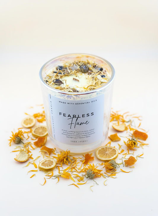 Success & Confidence Crystal Candle – Solar Plexus Chakra Candle