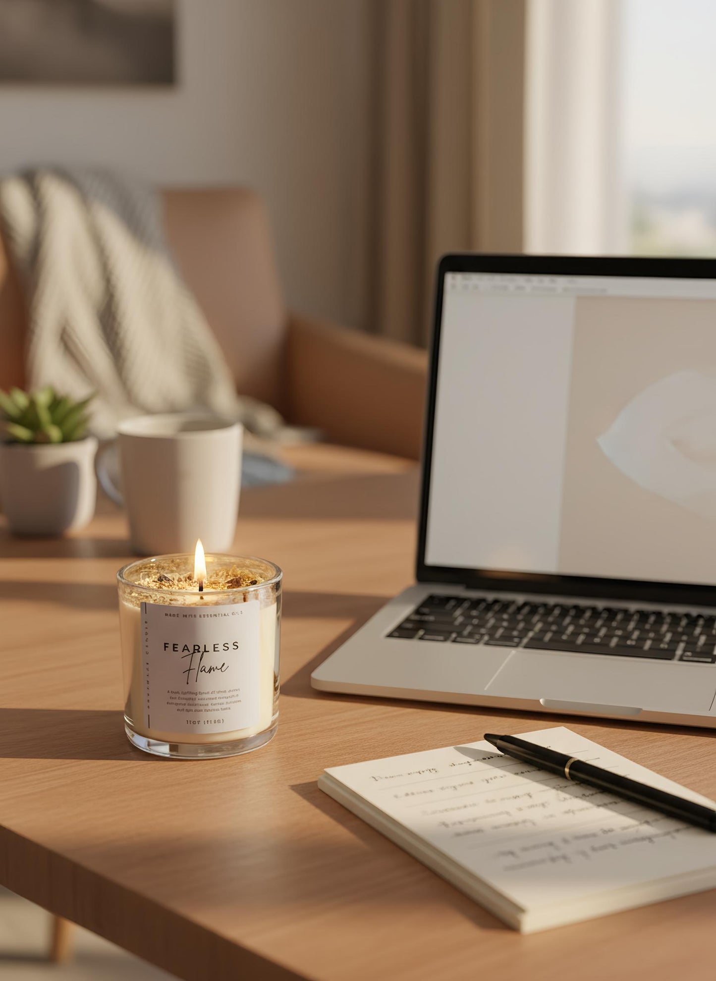 Success & Confidence Crystal Candle – Solar Plexus Chakra Candle