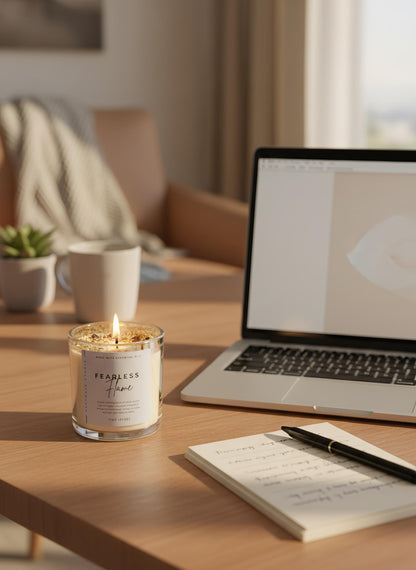 Success & Confidence Crystal Candle – Solar Plexus Chakra Candle