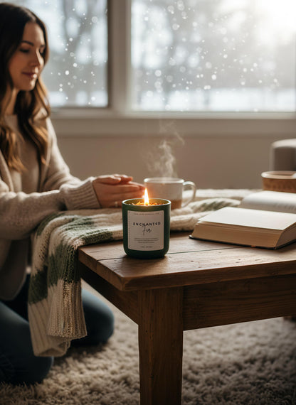 Enchanted Fir Crystal Candle – Holiday Grounding & Winter Calm Candle