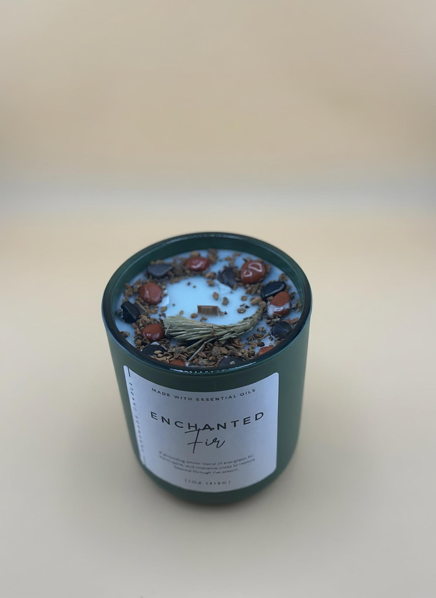 Enchanted Fir Crystal Candle – Holiday Grounding & Winter Calm Candle