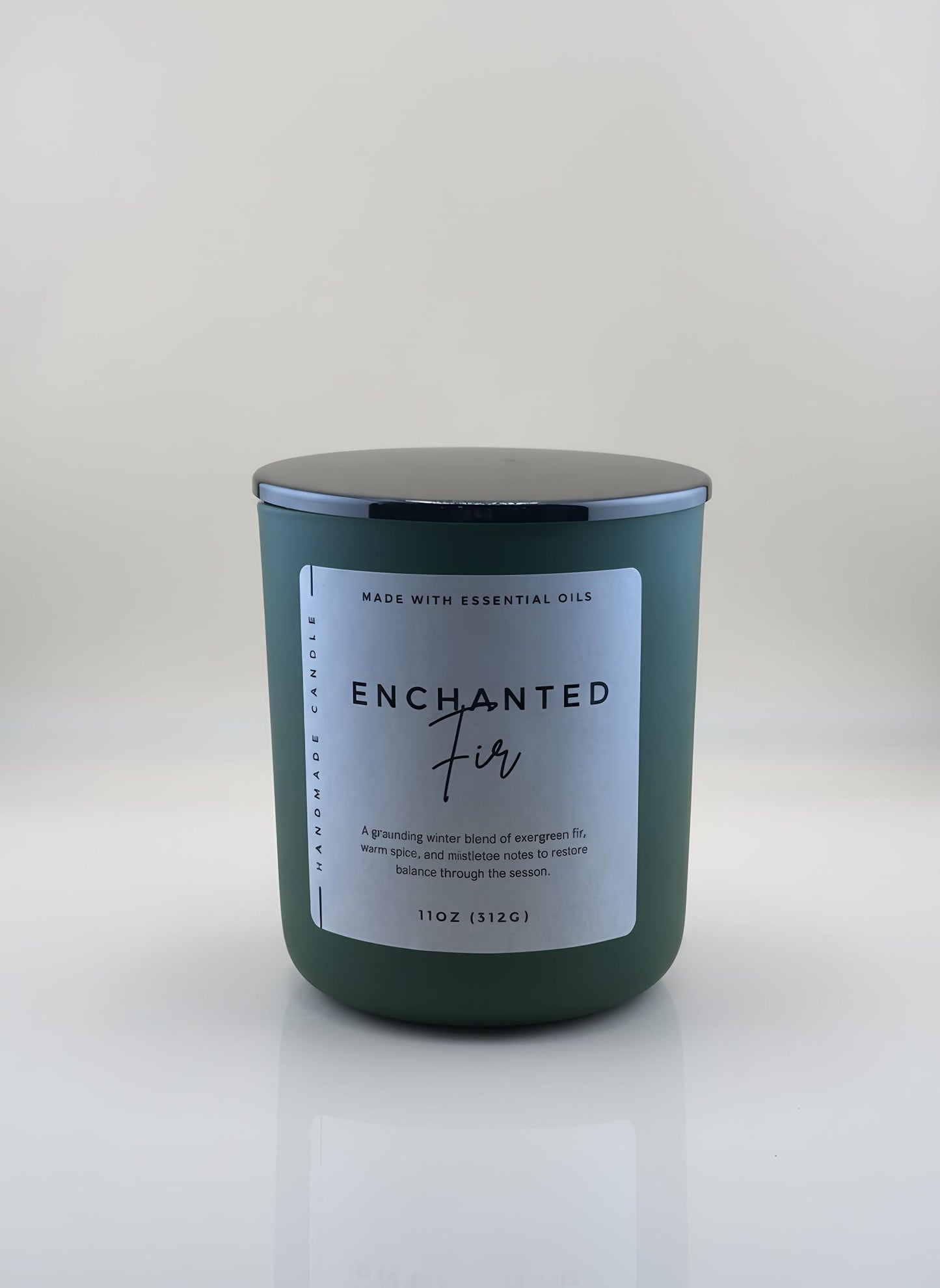 Enchanted Fir Crystal Candle – Holiday Grounding & Winter Calm Candle