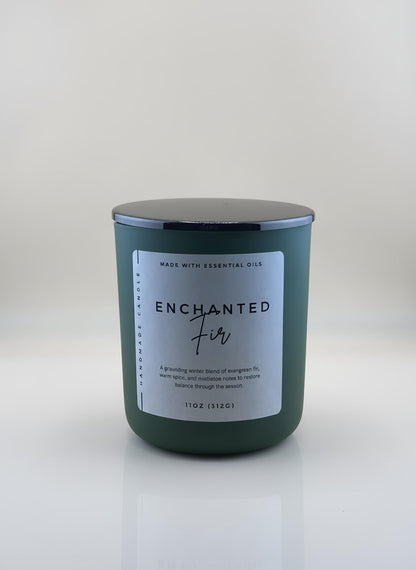 Enchanted Fir Crystal Candle – Holiday Grounding & Winter Calm Candle