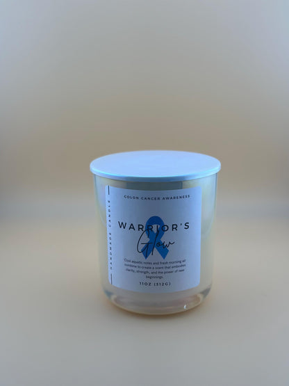 Colon Cancer Awareness Candle – Baltic Dew Scent – Strength & Hope – Blue Ribbon Tribute – Support Gift for Fighter or Survivor