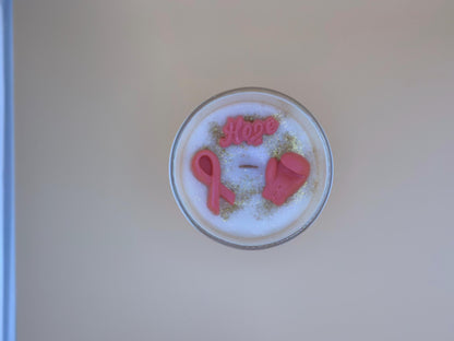 Breast Cancer Awareness Candle – Magnolia & Peony Scent – Pink Ribbon Tribute – Strength and Hope Gift for Fighter or Survivor